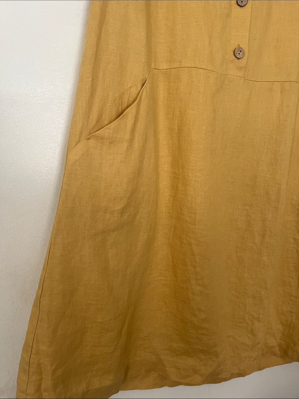 J. Jill Mustard Yellow Linen Button-Front Shirt dress - Picture 5 of 5